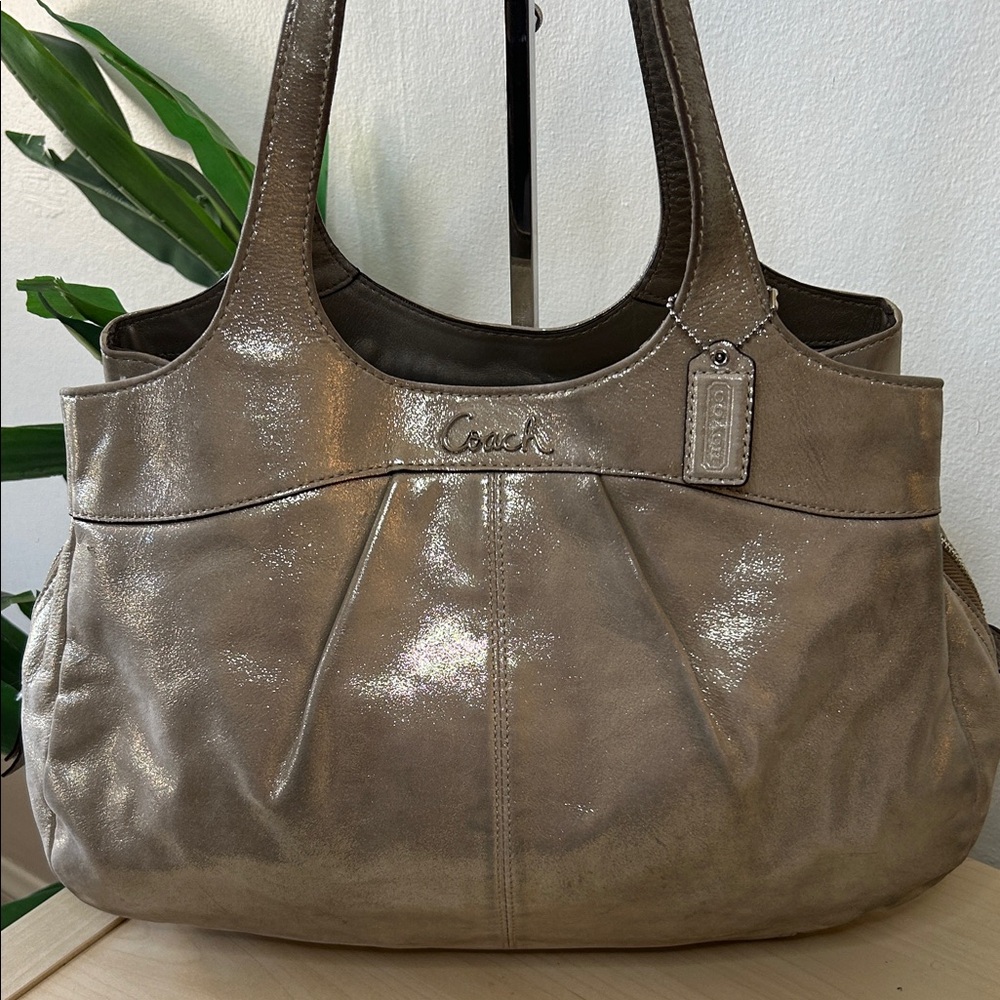 Coach Metallic Shoulder Bag - Gold